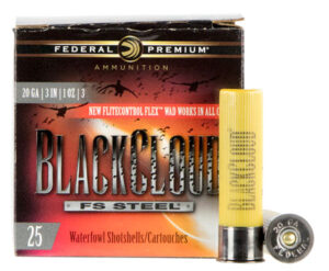 Federal PWBX2093 Black Cloud FS 20 Gauge 3" 1 oz 3 Shot 25 Per Box/ 10 Cs | Elite Firearms
