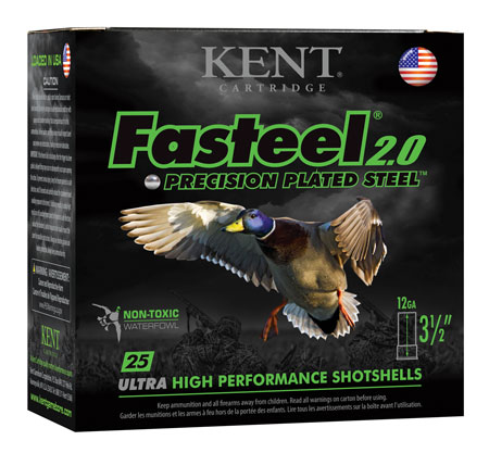 Kent Cartridge K1235FS402 Fasteel 2.0  12 Gauge 3.50" 1 3/8 oz 2 Shot 25 Per Box/ 10 Cs | Elite Firearms