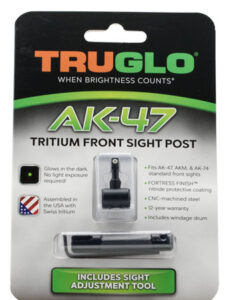 TruGlo TG231AK1 Tritium Rifle Front Sight  Black-Green with White Outline  for AK-47, AKM, AK-74 | Elite Firearms