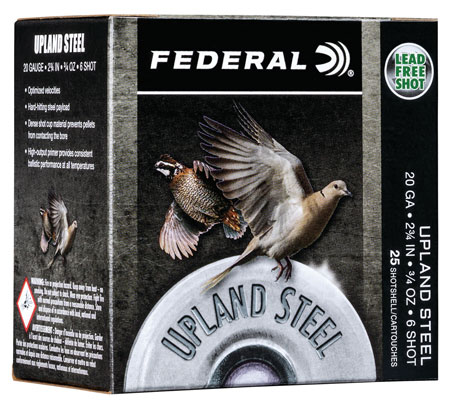 Federal USH206 Upland Field & Range 20 Gauge 2.75" 3/4 oz 6 Shot 25 Per Box/ 10 Cs