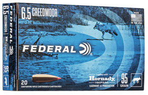 Federal V65CRDVM95 Varmint & Predator  6.5 Creedmoor 95 gr Hornady V Max 20 Per Box/ 10 Cs
