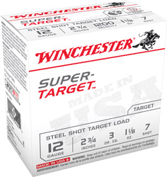 Winchester Ammo TRGT12S7 Super-Target 12 Gauge 2.75" 1 1/8 oz 7 Shot 25 Per Box/ 10 Cs | Elite Firearms