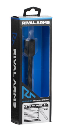 Rival Arms RA20G101A Precision Drop-In Barrel 9mm Luger 4.49" Black PVD Finish 416R Stainless Steel Material with Fluting for Glock 17 Gen3-4 | Elite Firearms
