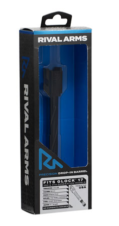 Rival Arms RA20G102A Precision Drop-In Barrel 9mm Luger 4.49" Black PVD Finish 416R Stainless Steel Material with Fluting & Treading for Glock 17 Gen3-4 | Elite Firearms