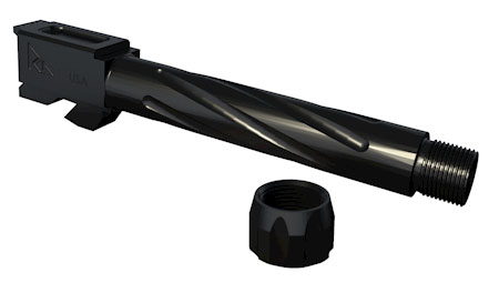 Rival Arms RA20G412A Conversion Barrel 9mm Luger 4.49" Black PVD Finish 416R Stainless Steel Material with Fluting & Threading for Glock 22 Gen3-4 | Elite Firearms