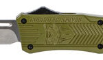 CobraTec Knives MODCTK1MTNS CTK-1 Medium 3" OTF Tanto Plain D2 Steel Blade/OD Green Aluminum Handle Features Glass Breaker Includes Pocket Clip | Elite Firearms