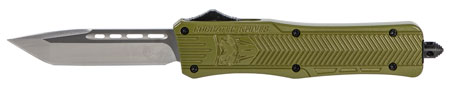 CobraTec Knives MODCTK1MTNS CTK-1  Medium 3" OTF Tanto Plain D2 Steel Blade/OD Green Aluminum Handle Features Glass Breaker Includes Pocket Clip | Elite Firearms