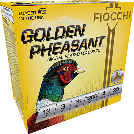 Fiocchi 123GP4 Golden Pheasant Extrema 12 Gauge 3" 1 3/4 oz 4 Shot 25 Per Box/ 10 Cs | Elite Firearms