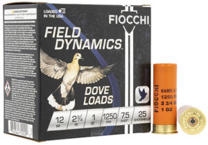 Fiocchi 12GT75 Field Dynamics Dove & Quail 12 Gauge 2.75" 1 oz 7.5 Shot 25 Per Box/ 10 Cs | Elite Firearms