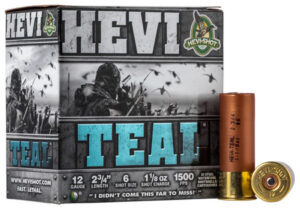 HEVI-Shot HS61226 HEVI-Teal 12 Gauge 2.75" 1 1/8 oz 6 Shot 25 Per Box/ 10 Cs
