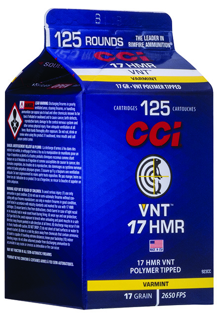 CCI 923CC VNT Rimfire 17 HMR 17 gr Varmint Tipped 125 Per Box/ 10 Cs | Elite Firearms