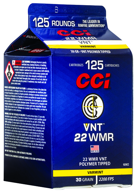 CCI 929CC VNT Rimfire 22 WMR 30 gr Varmint Tipped 125 Per Box/ 10 Cs | Elite Firearms