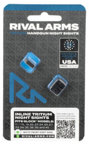 Rival Arms RA4B231G In-Line MOS Night Sights for G17/G19  Black | Green Tritium White Ring Front Sight Green Tritium White Ring Rear Sight | Elite Firearms
