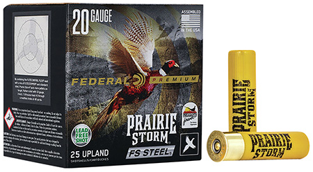 Federal PFSX207FS4 Premium Prairie Storm FS 20 Gauge 3" 7/8 oz 4 Shot 25 Per Box/ 10 Cs