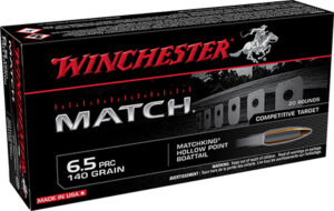 Winchester Ammo S65PM Match 6.5 PRC 140 gr Sierra MatchKing BTHP 20 Per Box/ 10 Cs | Elite Firearms