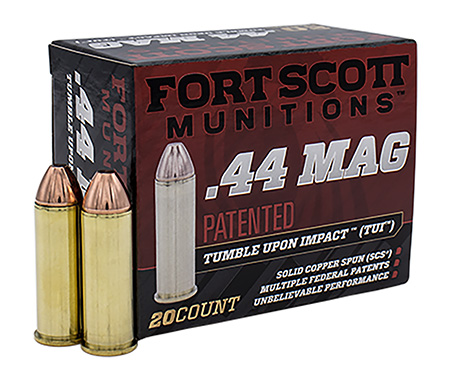 Fort Scott Munitions 44MAG200SCV Tumble Upon Impact (TUI) 44 Rem Mag 200 gr Solid Copper Spun 20 Per Box/ 25 Cs | Elite Firearms