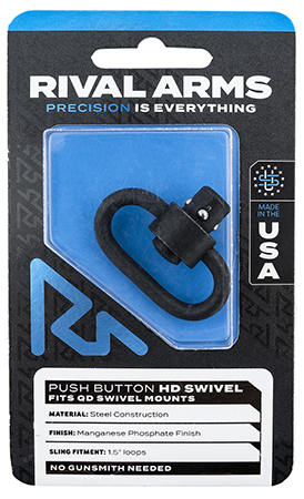 Rival Arms RA-RA92S1B HD Swivel Black Manganese Phosphate Steel with 1.25" Loop & Push Button | Elite Firearms