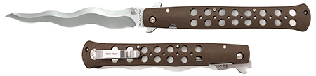 Cold Steel CS-26SXK6 Ti-Lite 6" Folding Plain Kris AUS 10A Steel Blade/ Black Griv-Ex Handle | Elite Firearms