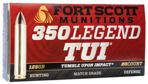 Fort Scott Munitions 350125SCV Tumble Upon Impact (TUI) Rifle 350 Legend 125 gr Solid Copper Spun 20 Per Box/ 10 Cs | Elite Firearms