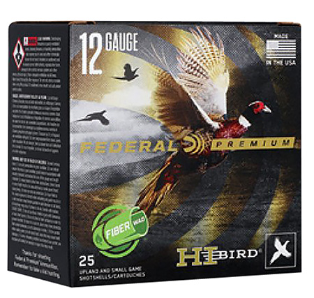 Federal HVF12HW5 Federal Premium Hi-Bird Fiber Wad 12 Gauge 1 1/4 oz 5 Shot 25 Per Box/ 10 Cs