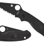 Spyderco C223PBBK Para 3 Lightweight 2.92" Folding Plain Black DLC CTS BD1N SS Blade/Black Textured FRN Handle Includes Pocket Clip