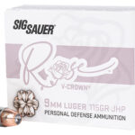Sig Sauer E9MMA1ROSE20 Rose  9mm Luger 115 gr V Crown Jacketed Hollow Point 20 Per Box/ 10 Cs | Elite Firearms