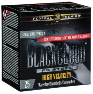 Federal PWBXH1433 Black Cloud FS High Velocity 12 Gauge 3" 1 1/8 oz 3 Shot 25 Per Box/ 10 Cs