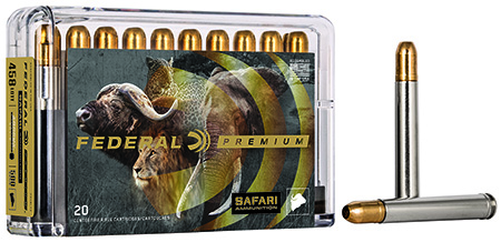 Federal P458T3 Premium Safari Cape-Shok 458 Win Mag 500 gr Trophy Bonded Sledgehammer Solid 20 Per Box/ 10 Cs | Elite Firearms