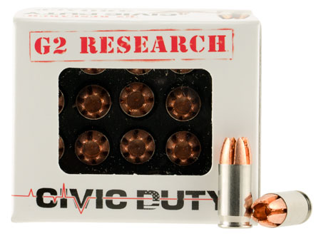 G2 Research G00621 Civic Duty  380 ACP 64 gr Copper Expansion Projectile 20 Per Box/ 25 Cs | Elite Firearms