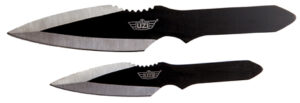 Uzi Accessories UZKTRW002 Throwing Knives Fixed Spear Point Plain Black Stainless Steel Blade Black Stainless Steel Handle Includes | Elite Firearms