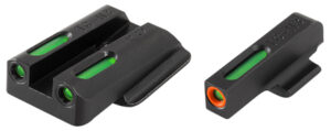 TruGlo TG13RS2PC TFX Pro Black | Green Tritium & Fiber Optic Orange Outline Front Sight Green Tritium & Fiber Optic Rear Sight | Elite Firearms