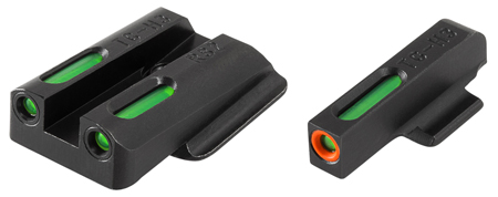 TruGlo TG13RS2PC TFX Pro Black | Green Tritium & Fiber Optic Orange Outline Front Sight Green Tritium & Fiber Optic Rear Sight | Elite Firearms