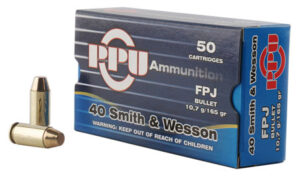 PPU PPH40F Handgun  40 S&W 165 gr Flat Point Jacketed 50 Per Box/ 10 Cs | Elite Firearms