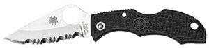 Spyderco LBKS3 Ladybug 3 1.94" Folding Modified Clip Point Serrated VG-10 SS Blade Black FRN Handle | Elite Firearms