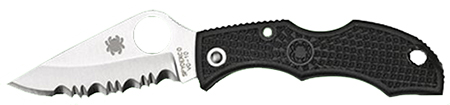 Spyderco LBKS3 Ladybug 3  1.94" Folding Modified Clip Point Serrated VG-10 SS Blade Black FRN Handle | Elite Firearms