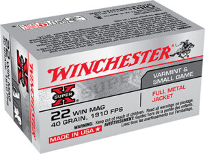Winchester Ammo X22M Super X 22 WMR 40 gr Full Metal Jacket 50 Per Box/ 40 Cs | Elite Firearms