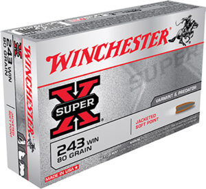 Winchester Ammo X2431 Super X 243 Win 80 gr Jacketed Soft Point 20 Per Box/ 10 Cs | Elite Firearms