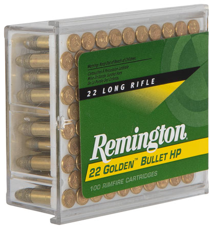 Remington Ammunition 21278 Golden Bullet Rimfire 22 LR 36 gr Plated Hollow Point 100 Per Box/ 50 Cs | Elite Firearms