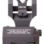 Troy Ind SSIGFBSTTBT00 Tritium Rear Folding BattleSight Round Black Hardcoat Anodized Folding for AR-15