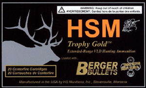 HSM 3006185VL Trophy Gold Extended Range 30-06 Springfield 185 gr Berger Hunting VLD Match 20 Per Box/ 20 Cs | Elite Firearms