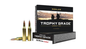 Nosler 48263 Trophy Grade 243 Win 90 gr Nosler AccuBond 20 Per Box/ 10 Cs | Elite Firearms