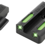 TruGlo TG13RS2A TFX Black | Green Tritium & Fiber Optic White Outline Front Sight Green Tritium & Fiber Optic Rear Sight | Elite Firearms