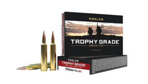 Nosler 60155 Trophy Grade Long-Range 28 Nosler 175 gr Nosler Spitzer AccuBond Long Range 20 Per Box/ 10 Cs