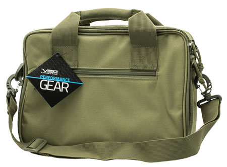 NcStar CPDX2971G VISM Double Pistol Range Bag w/Mag Pouches Heavy Duty Lockable Zippers For Compliance Padded Carry Handle Adjustable Shoulder Strap Green | Elite Firearms