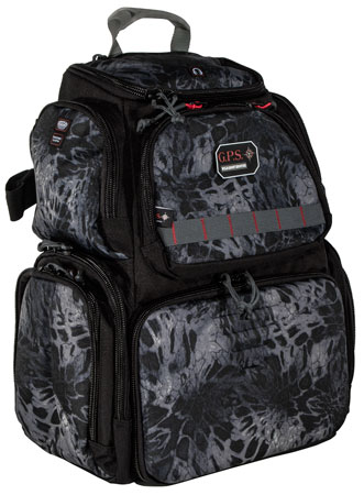 GPS Bags 1711BPPMB Handgunner Backpack 1000D Nylon PRYM1 Blackout with Foam Cradle Holds 4 Medium Handguns, Mag Pockets, Pull-Out Rain Cover & Visual ID Storage System | Elite Firearms