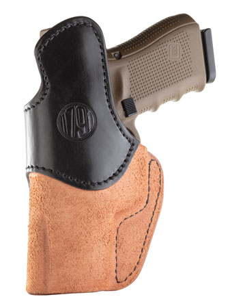 1791 Gunleather RCH4BLBR RCH  IWB Size 04 Black/Brown Leather Belt Clip Compatible w/Glock 17/S&W M&P Shield/Springfield XD Right Hand | Elite Firearms