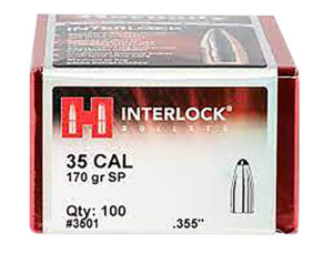 Hornady 3501 InterLock  35 Cal .355 170 gr Spire Point 100 Per Box/ 15 Case | Elite Firearms