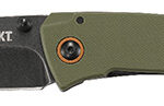 CRKT 2520 Tuna  3.22" Folding Plain Stonewashed 8Cr14MoV SS Blade Black/Green G10/SS Handle Includes Pocket Clip