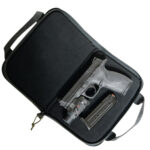 GPS Bags GPS1485PCMF Memory Foam Large Size with Lockable Zippers, Mag Storage Pockets & Black Finish Holds 1 Handgun | Elite Firearms