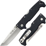 Cold Steel CS62K1A SR1 Lite 4" Folding Tanto Plain 8Cr14MoV SS Blade/Black Griv-Ex Handle Includes Pocket Clip | Elite Firearms